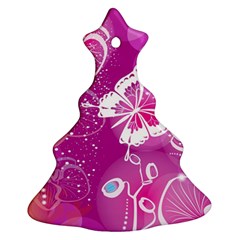 Flower Butterfly Pink Ornament (christmas Tree) 
