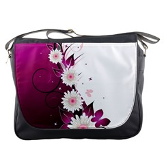 Flower Purple Sunflower Star Butterfly Messenger Bags
