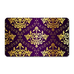 Flower Purplle Gold Magnet (rectangular) by Mariart