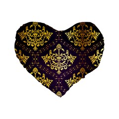 Flower Purplle Gold Standard 16  Premium Heart Shape Cushions