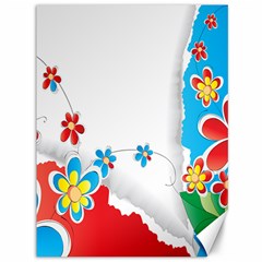 Flower Floral Papper Butterfly Star Sunflower Red Blue Green Leaf Canvas 36  X 48   by Mariart