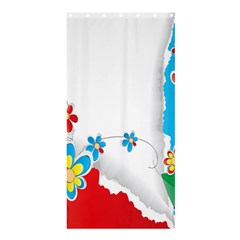 Flower Floral Papper Butterfly Star Sunflower Red Blue Green Leaf Shower Curtain 36  X 72  (stall) 