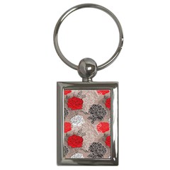 Flower Rose Red Black White Key Chains (rectangle) 