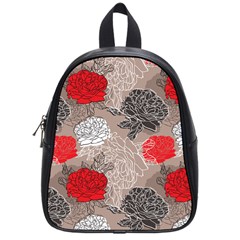 Flower Rose Red Black White School Bags (small) 