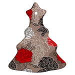 Flower Rose Red Black White Ornament (Christmas Tree)  Front