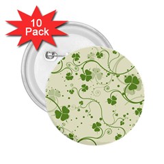 Flower Green Shamrock 2 25  Buttons (10 Pack) 