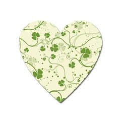 Flower Green Shamrock Heart Magnet by Mariart