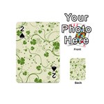 Flower Green Shamrock Playing Cards 54 (Mini)  Front - Spade2