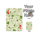 Flower Green Shamrock Playing Cards 54 (Mini)  Front - Heart4