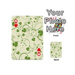 Flower Green Shamrock Playing Cards 54 (Mini)  Front - HeartQ