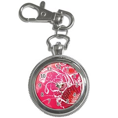 Flower Red Sakura Pink Key Chain Watches by Mariart