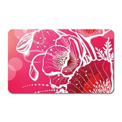 Flower Red Sakura Pink Magnet (rectangular) by Mariart