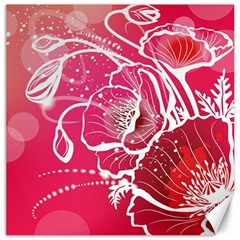 Flower Red Sakura Pink Canvas 12  X 12  