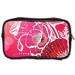 Flower Red Sakura Pink Toiletries Bags 2-side by Mariart