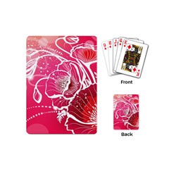 Flower Red Sakura Pink Playing Cards (mini)  by Mariart