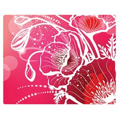 Flower Red Sakura Pink Double Sided Flano Blanket (medium) 