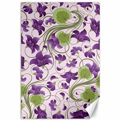 Flower Sakura Star Purple Green Leaf Canvas 20  X 30   by Mariart