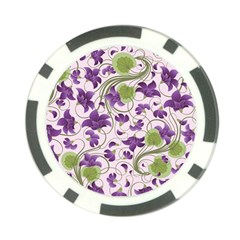 Flower Sakura Star Purple Green Leaf Poker Chip Card Guard by Mariart