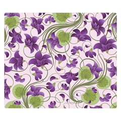 Flower Sakura Star Purple Green Leaf Double Sided Flano Blanket (small)  by Mariart