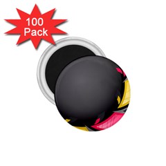 Hole Circle Line Red Yellow Black Gray 1 75  Magnets (100 Pack) 