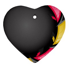Hole Circle Line Red Yellow Black Gray Heart Ornament (two Sides)