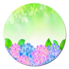 Fruit Flower Leaf Magnet 5  (round) by Mariart