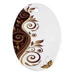 Leaf Brown Butterfly Ornament (Oval) Front