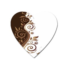 Leaf Brown Butterfly Heart Magnet