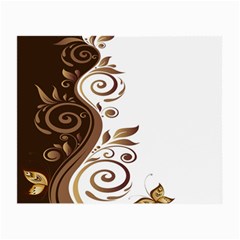 Leaf Brown Butterfly Small Glasses Cloth by Mariart