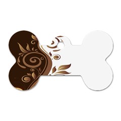 Leaf Brown Butterfly Dog Tag Bone (two Sides)