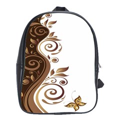 Leaf Brown Butterfly School Bags(large) 