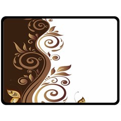 Leaf Brown Butterfly Fleece Blanket (large)  by Mariart