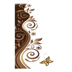 Leaf Brown Butterfly Shower Curtain 48  X 72  (small)  by Mariart