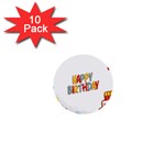 Happy Birthday 1  Mini Buttons (10 pack)  Front