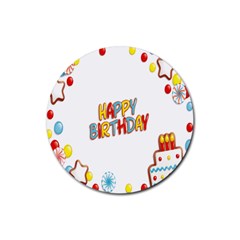 Happy Birthday Rubber Coaster (round) 