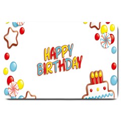 Happy Birthday Large Doormat  by Mariart