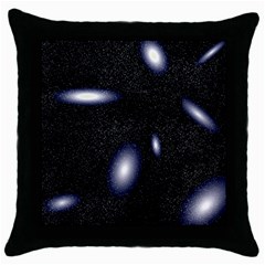 Galaxy Planet Space Star Light Polka Night Throw Pillow Case (black)