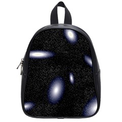 Galaxy Planet Space Star Light Polka Night School Bags (Small) 