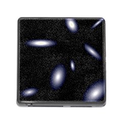 Galaxy Planet Space Star Light Polka Night Memory Card Reader (square) by Mariart