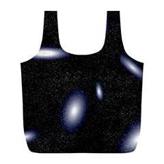 Galaxy Planet Space Star Light Polka Night Full Print Recycle Bags (L) 