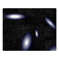 Galaxy Planet Space Star Light Polka Night Double Sided Flano Blanket (Large) 