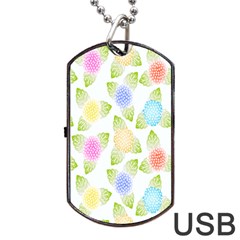 Fruit Grapes Purple Yellow Blue Pink Rainbow Leaf Green Dog Tag Usb Flash (one Side) by Mariart