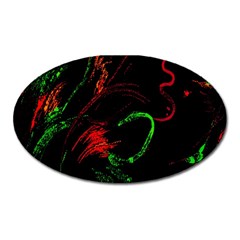 Paint Black Red Green Oval Magnet
