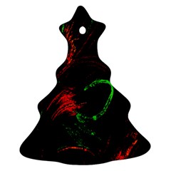 Paint Black Red Green Christmas Tree Ornament (two Sides)