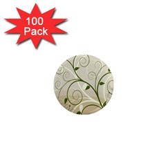 Leaf Sexy Green Gray 1  Mini Magnets (100 Pack)  by Mariart