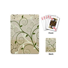 Leaf Sexy Green Gray Playing Cards (mini)  by Mariart
