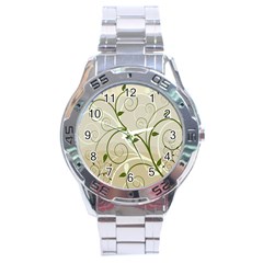 Leaf Sexy Green Gray Stainless Steel Analogue Watch
