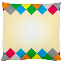 Plaid Wave Chevron Rainbow Color Large Cushion Case (two Sides)