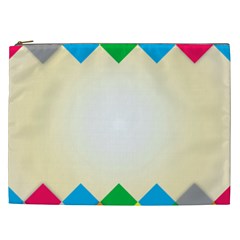 Plaid Wave Chevron Rainbow Color Cosmetic Bag (xxl) 