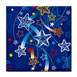 Line Star Space Blue Sky Light Rainbow Red Orange White Yellow Tile Coasters Front